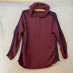 Title Nine Women’s XL Wool Pullover Sweater Hooded Purple Long Sleeve